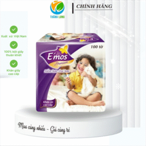 Giấy Ăn E'mos Tím 01 Lớp100 Tờ L1