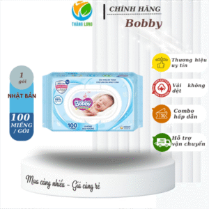 Khăn Ướt Bobby Không Mùi 100 miếng