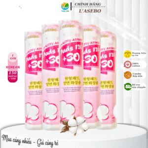 Bông tẩy trang L'asebo 150 Miếng 100% cotton pads