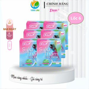 Băng Vệ Sinh Diana Siêu Thấm Mỏng Không Cánh Cool 8 Miếng