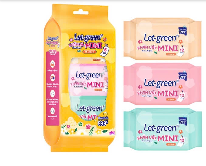 Khăn ướt Mini LET-GREEN 12M*6