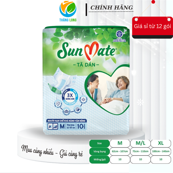Tã người lớn Sunmate size M10 miếng