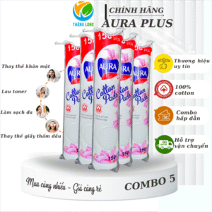 Bông tẩy trang Aura Plus 120+30Miếng