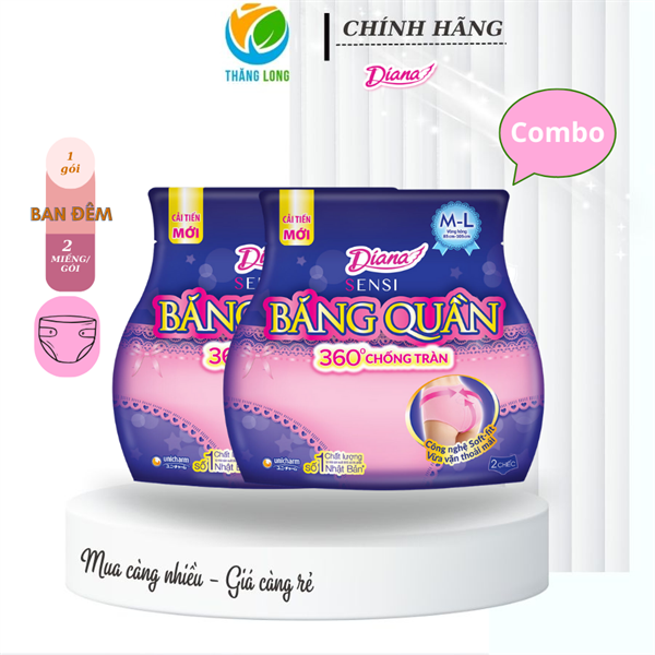 Băng Vệ Sinh Diana Sensi băng quần Size XL 2 Miếng