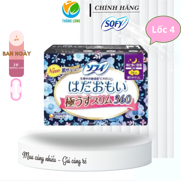 Băng vệ sinh Sofy Skin Comfort Ultra Thin 36cm cánh-10 miếng