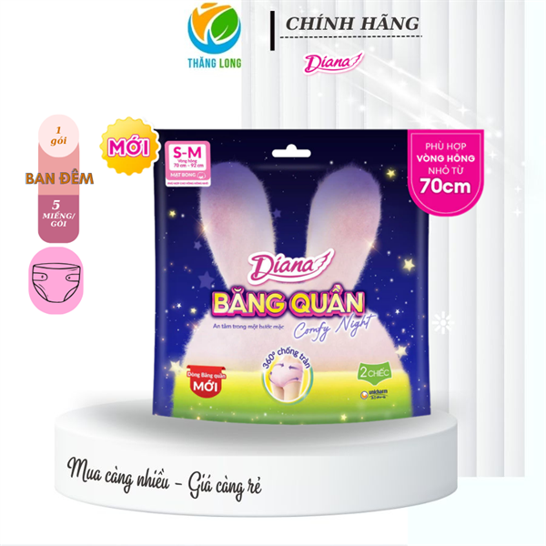 Băng Vệ Sinh Quần Diana Comfy Night Size S-M 2 Miếng