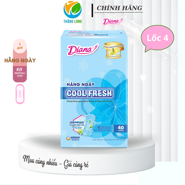 Băng Vệ Sinh Diana Daily Sensi Cool 40 Miếng