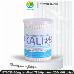 Tăm bông ngoáy tai Akali TE hộp tròn 200c (lõi giấy)