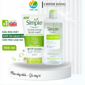 COMBO Tẩy trang 200 ml + Rửa mặt Simple sạch sâu XL