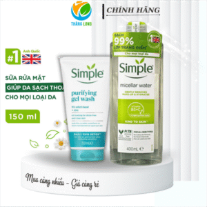 COMBO SIMPLE TẨY TRANG 400 ML+ GEL XD Ngừa Mụn