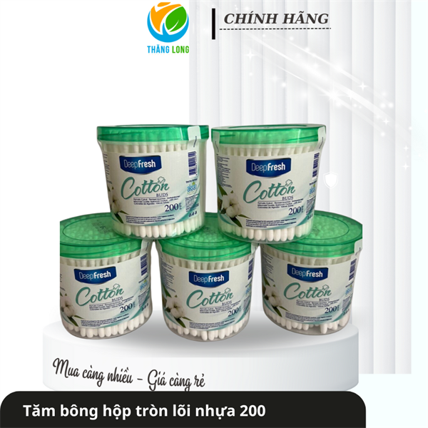 Tăm bông ngoáy taiDeepfresh hũ 200que