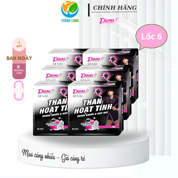 Băng Vệ Sinh Diana Sensi Than Hoạt Tính smc 8 Miếng