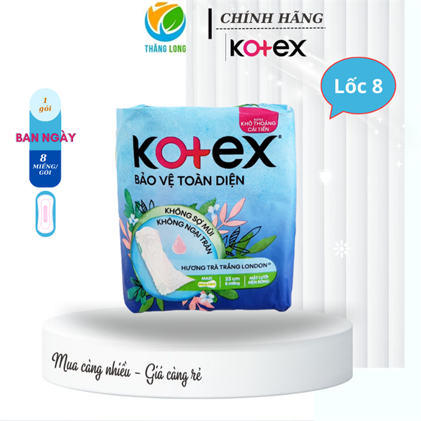 Băng Vệ Sinh KOTEX Dày Không Cánh 8 Miếng