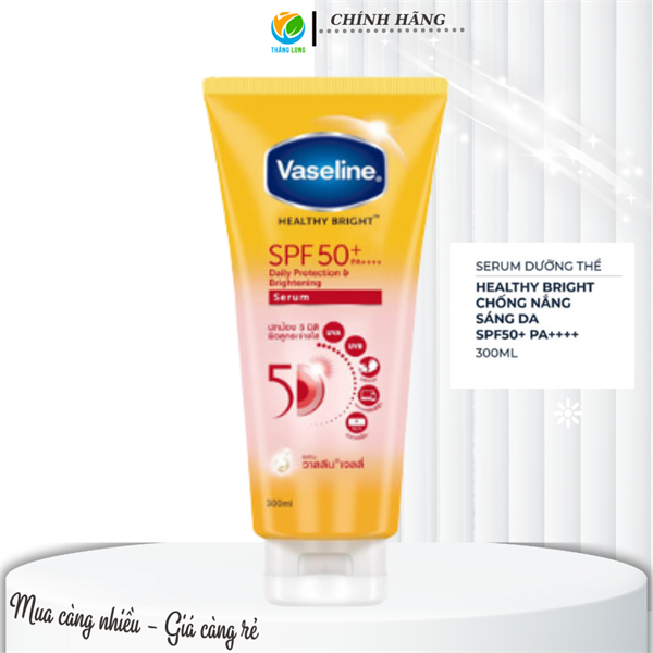 Serum Dưỡng Thể Vaseline Chống Nắng Body Sáng Da 50+ PA++++ 300ml