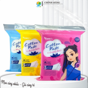 Bông tẩy trang Care4u 3 lớp 233 miếng