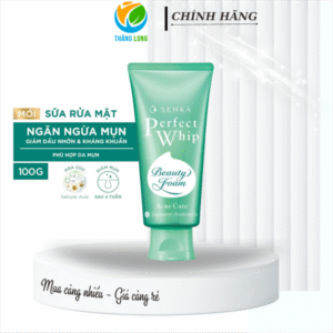 Sữa rửa mặt Senka Perfect Whip Acne Care 100g xanh lá