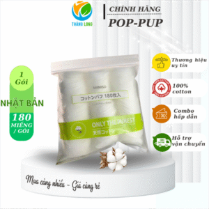 Bông Tẩy Trang Miniso 180 Miếng Tròn Xanh