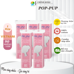 Bông Tẩy Trang PopPuf 2CD 90+30M gói Zip
