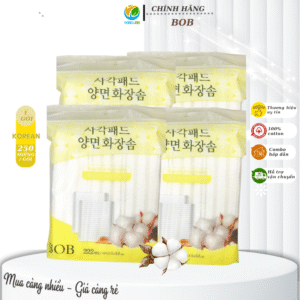 Bông tẩy trang BOB 220+30 miếng không xơ bông