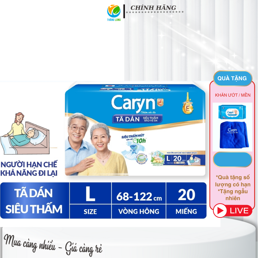Tã-Bỉm-dán-người-lớn-siêu-thấm-Caryn-dành-cho-người-hạn-chế-khả-năng-đi-lại-Size-L
