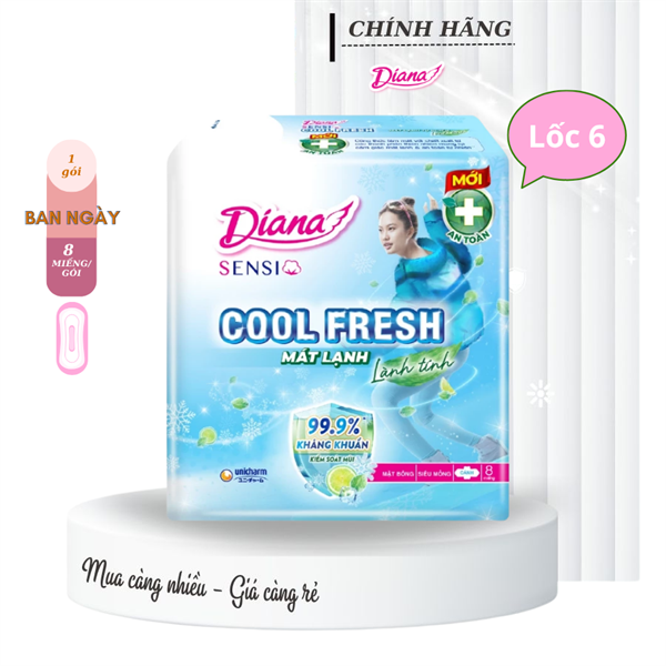 Băng Vệ Sinh Sensi cool SM Cánh 8 Mếng