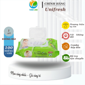 Khăn Ướt Unifesh Màu xanh lá cây Aloevera 100 Miếng