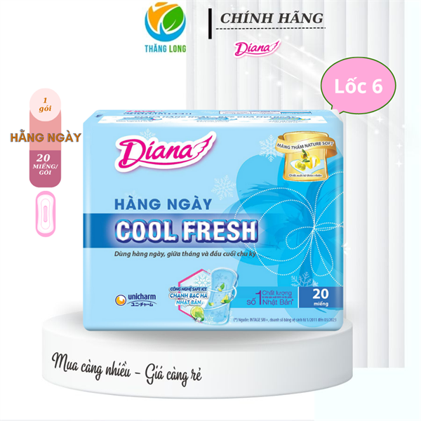 Băng Vệ Sinh Diana Daily Sensi Cool 20 Miếng