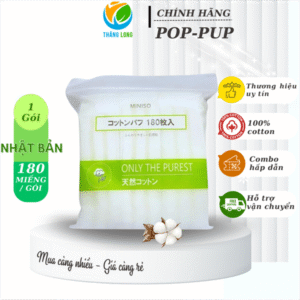 Bông Tẩy Trang Miniso 180 Miếng Vuông