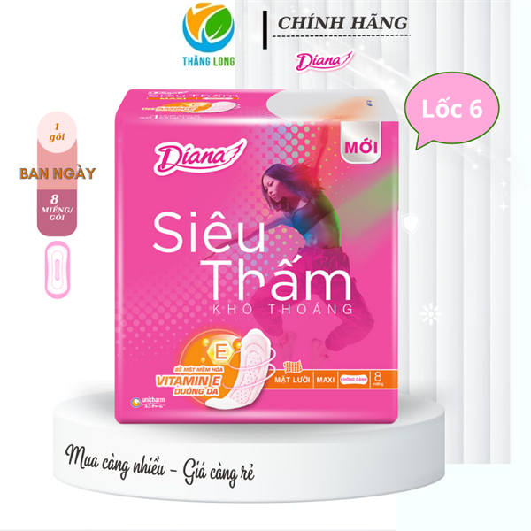 Băng Vệ Sinh Diana Dày Không Cánh 8 Miếng