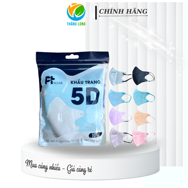 Khẩu Trang 5D Người Lớn Gói 10 Cái Phương Tuyến