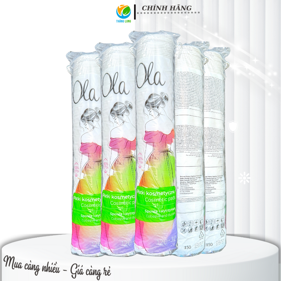 Bông Tẩy Trang Ba Lan Ola 150 Miếng Xanh