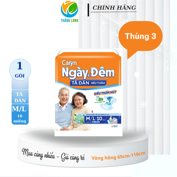 Tã dán Caryn ngày và đêm ML10 miếng