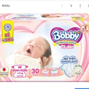 Tã dán Bobby 3S cho bé sinh non 30 miếng (dưới 3kg)