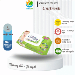 Khăn Ướt Unifesh Màu xanh lá cây Aloevera 80 miếng