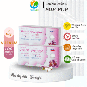 Bông trang điểm Ép Biên POP-PUF 2 CôngDụng 5*6cm 100miếng
