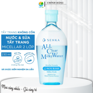 Nước tẩy trang Senka 2 Lớp Sạch Sâu & Dịu Mát 230ml Xanh dương
