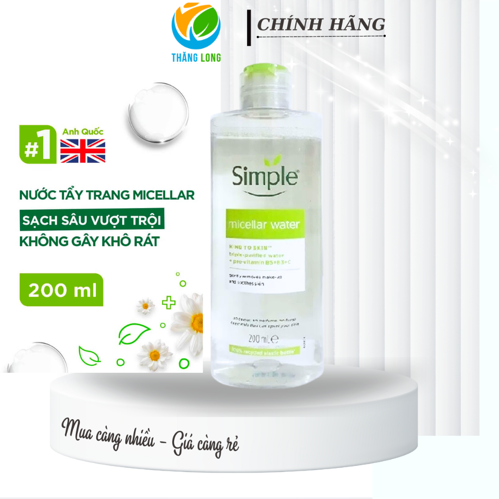 Nước tẩy trang micellar Simple 200ml