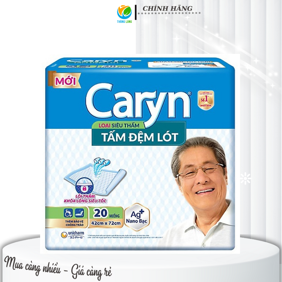 Tã người lớn Caryn Tấm đệm lót Siêu thấm size L 20 miếng