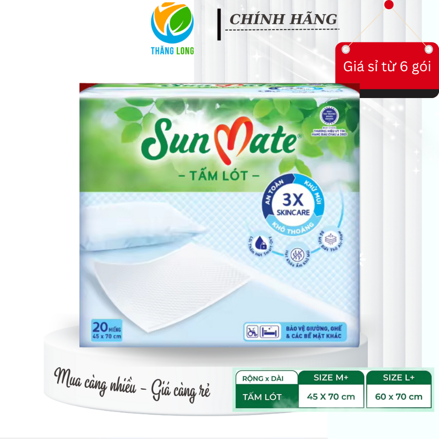 Tấm lót người lớn Sunmate Size M 20 miếng