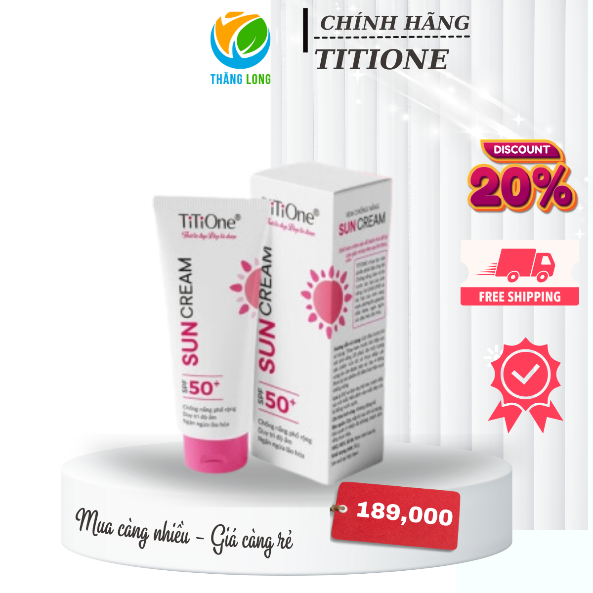Kem CN sun cream TiTiOne 50g*240