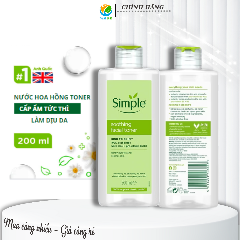 Nước cân bằng Simple Soothing Toner 200ml